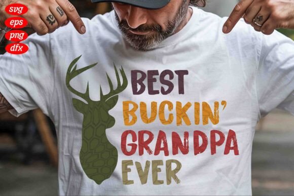 Best Buckin’ Grandpa Ever: A Rustic T-Shirt Design Gem