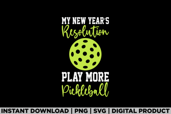 Embroidering New Year's Resolutions: Play Pickleball