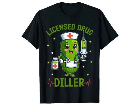 Funny Pickle Licensed Nurse T-Shirt: A Modern Graphic Design