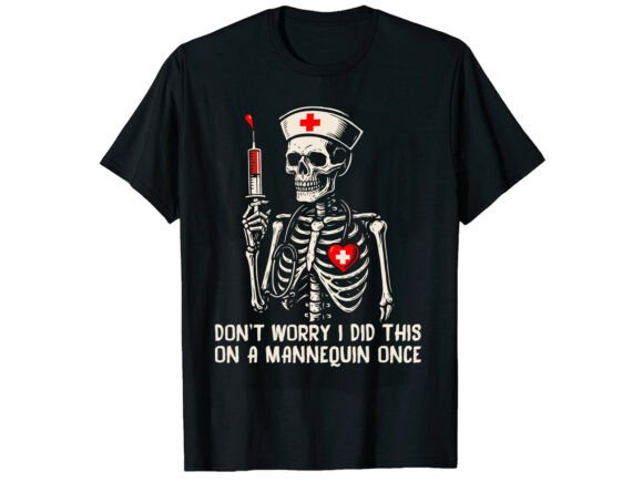 Funny Skeleton Mannequin Nurse T-Shirt: A Modern Graphic Design